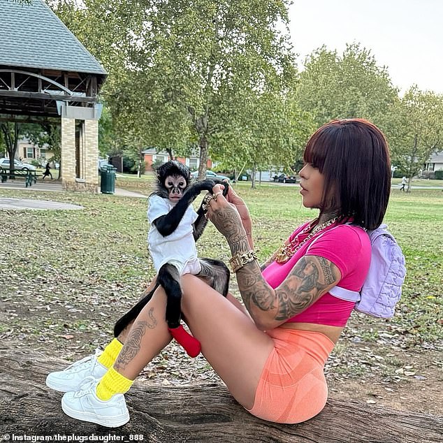 The pair even dressed up as Dora the Explorer and her pet monkey, Boots, for Halloween