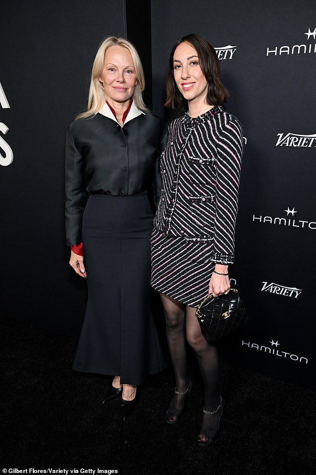 The Canadian-American beauty was at the ceremony presented by Variety to honor Francis Ford Coppola's granddaughter, Gia Coppola (right), who directed her in The Last Showgirl.