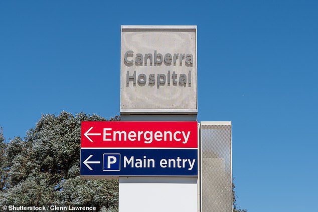 A male passenger believed to be in his 30s was treated by paramedics for injuries to his abdomen and arm and was airlifted to Canberra Hospital in a stable condition (file image)