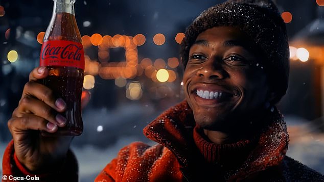 While the original used real actors and two-tonne trucks festooned with Christmas lights, this year's ad has been developed solely using AI.