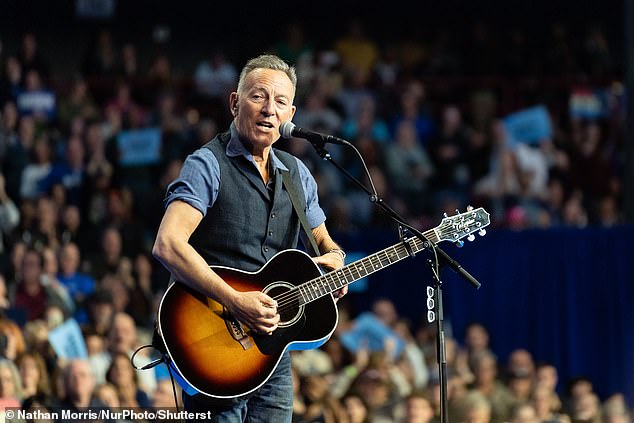 Bruce Springsteen was a frequent presence on Harris' campaign trail