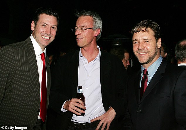 Paul's brother Peter Holmes, a Court (left), was co-owner of the South Sydney Rabbitohs with actor Russell Crowe, seen here in 2006 with then NRL boss David Gallop.