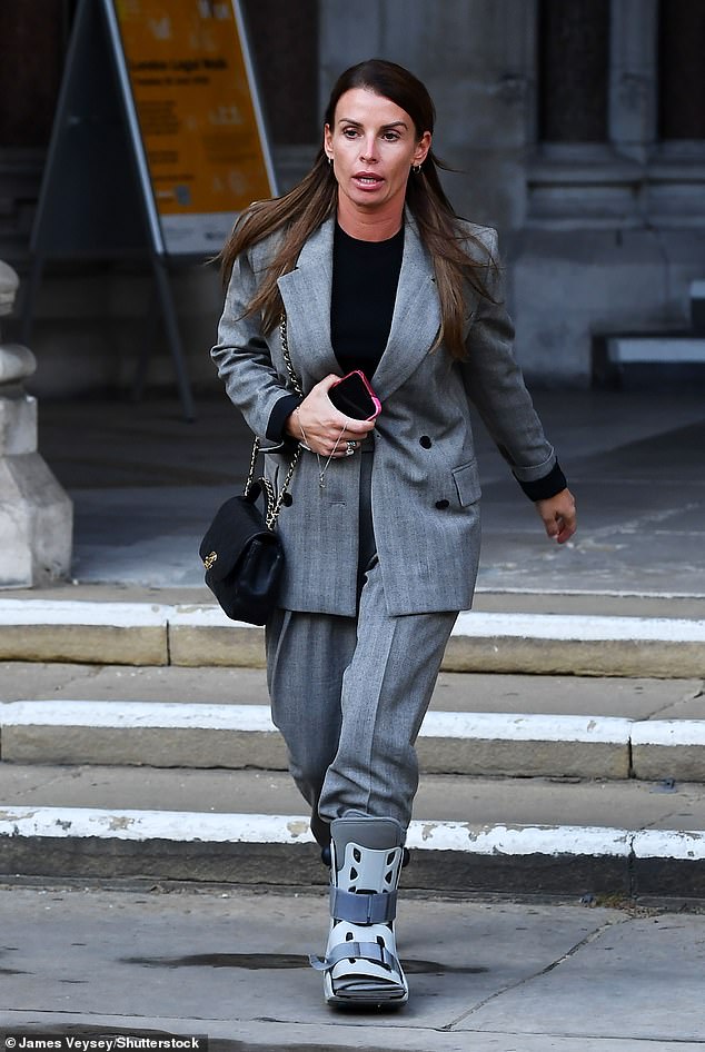 Coleen (pictured outside court in 2022) accused Rebekah of leaking stories about her in 2019, something her rival continues to deny.