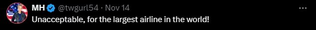 Despite his apology, his situation led to many people on the web criticizing the airline.