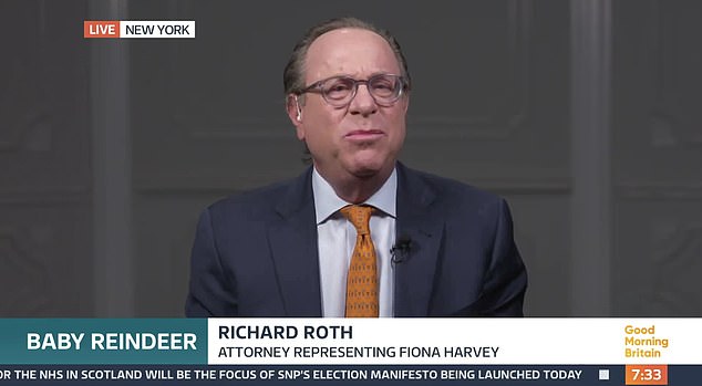 Richard Roth, the New York lawyer representing Harvey, says: 