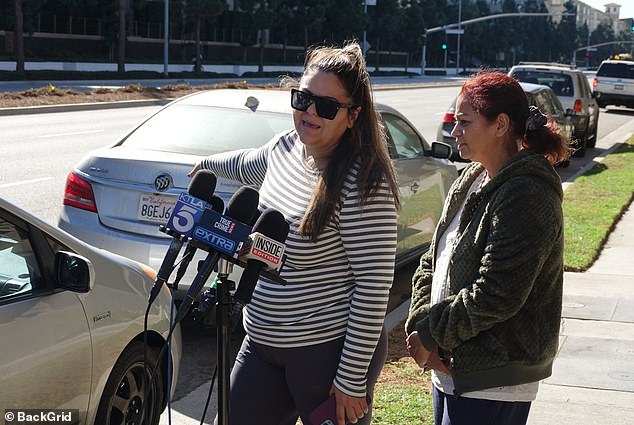 Banks was reported missing by her mother and cousin (pictured at a press conference shortly after) when the actress failed to show up during a welfare check at her apartment.