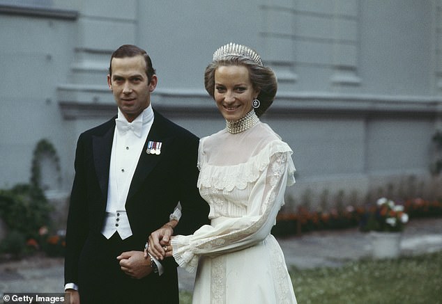 British Royal Prince Michael of Kent and his bride, German Princess Michael of Kent, pose in front of the British Embassy in Vienna, Austria, June 30, 1978.