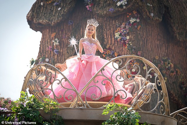 The 31-year-old pop star plays the role of Galinda Upland, also known as Glinda the Good Witch of the North.