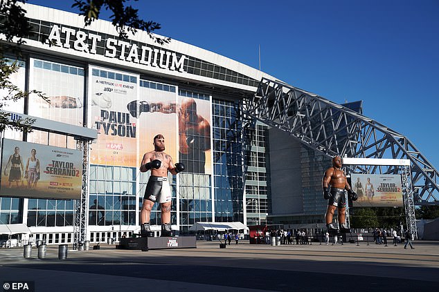 A reported 70,000 seats have been sold for the fight at the 80,000-seat AT&T Stadium.