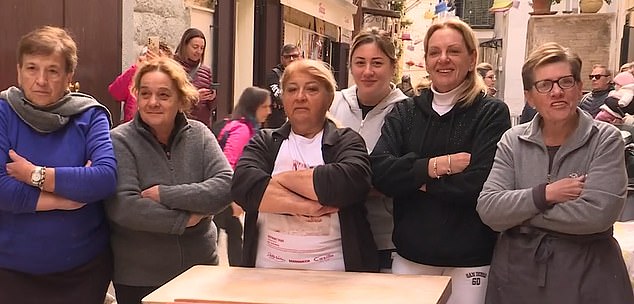 Nunzia Caputo (center) was one of the pasta makers who refused to make and sell their products this weekend.