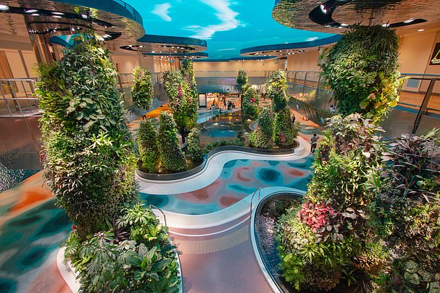 Pictured above is a 'dreamscape' area at Changi Terminal 2.