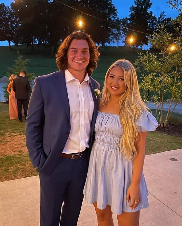 Bills linebacker Baylon Spector (left) appears with his wife Ryleigh (right).