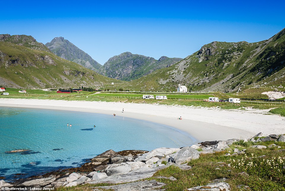 Here is Eggum beach. This stretch of sand on the Lofoten Islands is described by travel blogger 'The Smooth Escape' as a 'little piece of paradise' with 'hardly any visitors'.