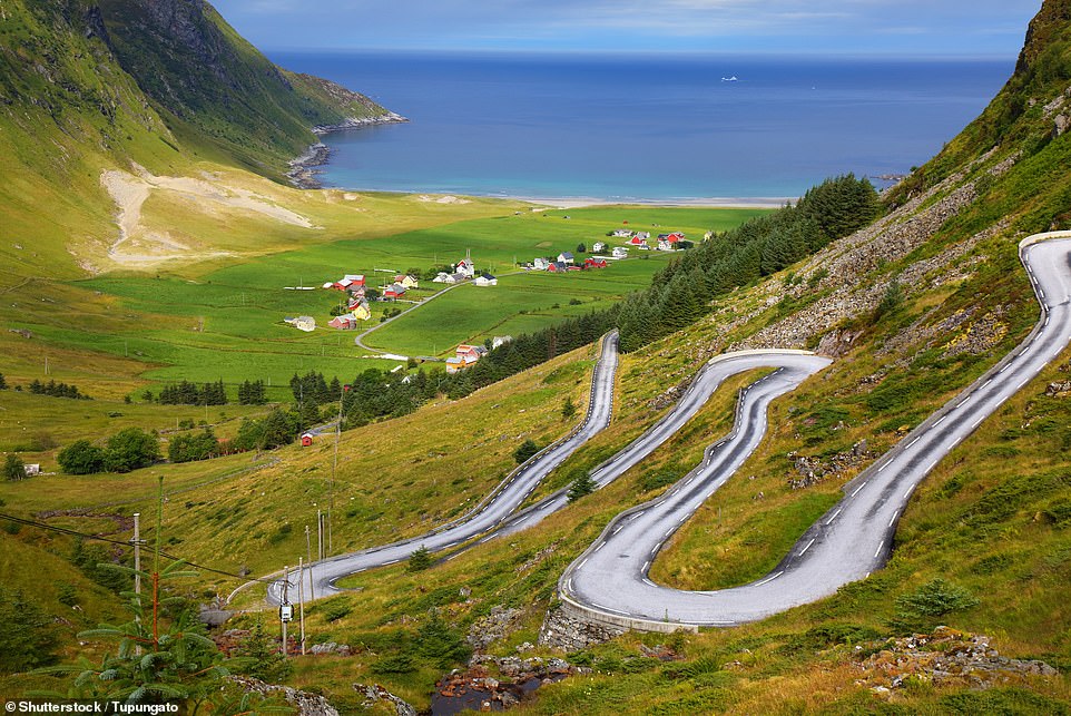 This winding road leads to the beautiful Hoddevik beach, a 