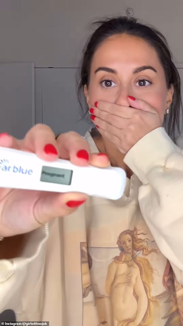 The video the couple shared showed Oshry's reaction to the positive pregnancy test.