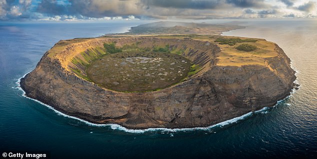 Remote: Rano Kau volcano on the southwestern tip of Easter Island