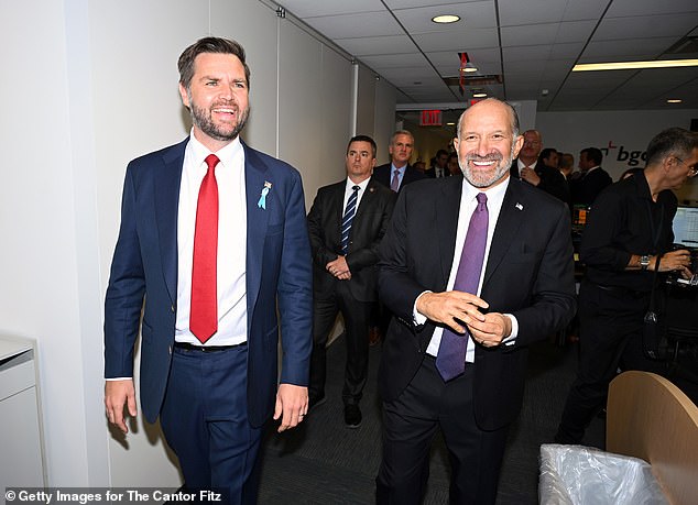 Lutnick and Vice President-elect JD Vance together for the September 11 commemoration