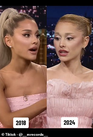 One TikTok user wrote: 'Ariana looks very fragile and not in a good way'