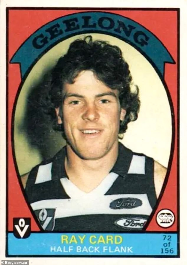 Card (pictured) played 110 games for Geelong between 1977 and 1987.