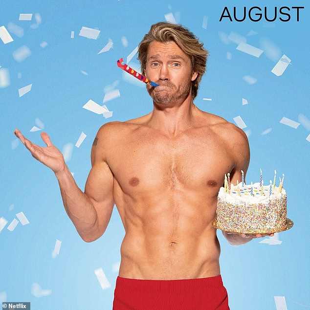 Murray celebrates his birthday month shirtless and with a festive cake in hand.