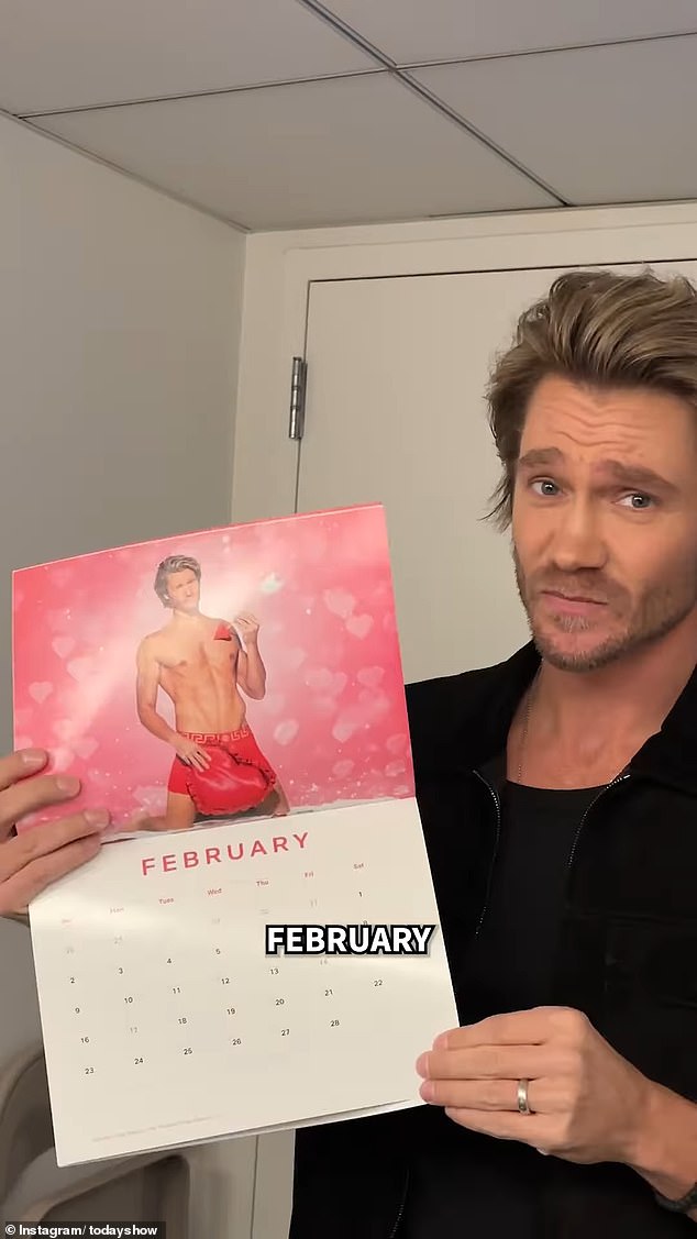 He showed off his calendar backstage on the Today show.