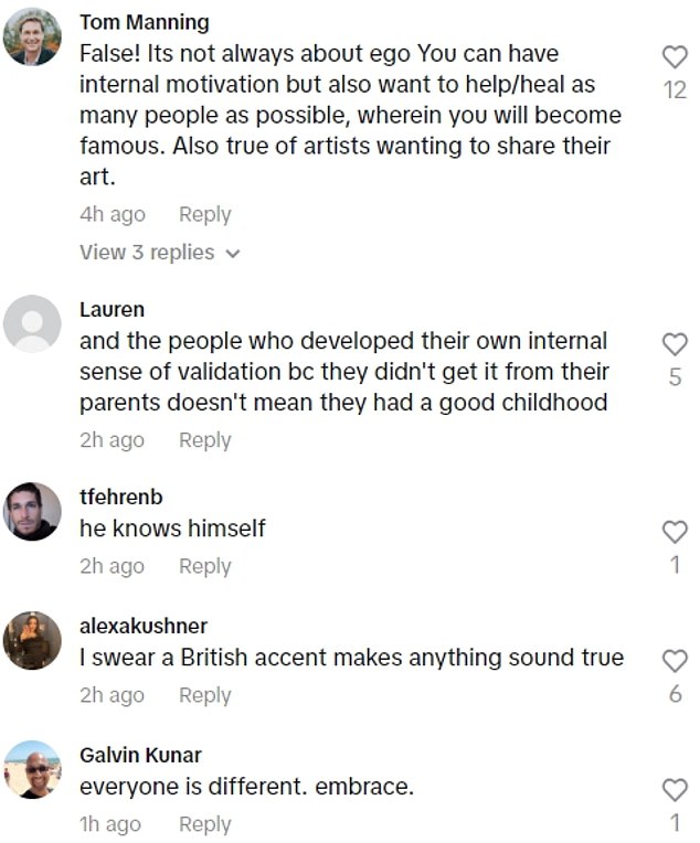 In the comments section of TikTok, de Botton's sentiment seemed to spark some debate among viewers.