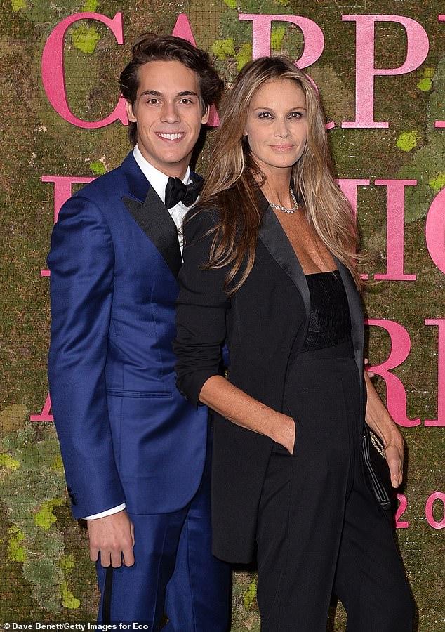 The model seen with her son Flynn Busson in 2018