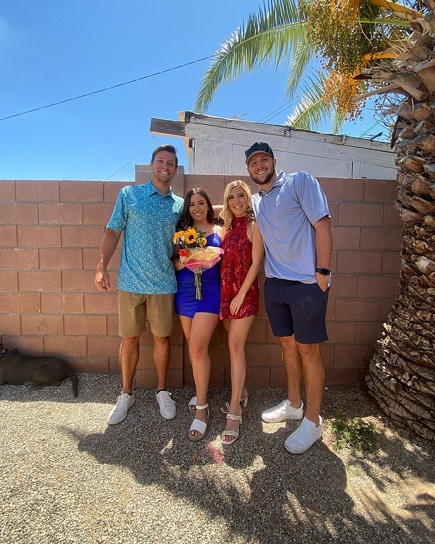 Makenna Allen (center left), is close to her brother and has supported his football journey