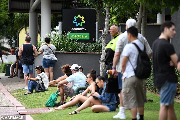 Australians can earn more money with Centrelink than working part-time. Pictured is a Centrelink office on the Gold Coast.