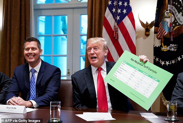 Former President Donald Trump is pictured with former Congressman Sean Duffy in January 2019. Trump has now nominated Duffy as transportation secretary overseeing a massive federal portfolio of infrastructure spending and transit regulations