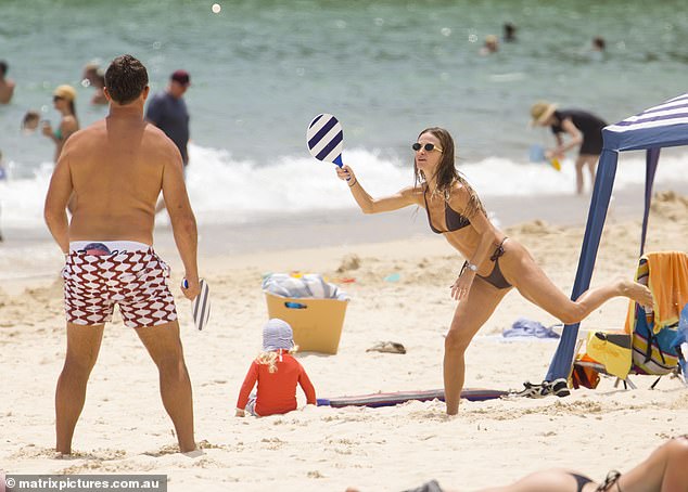 Sam and Lucy stayed active that day by playing beach tennis.