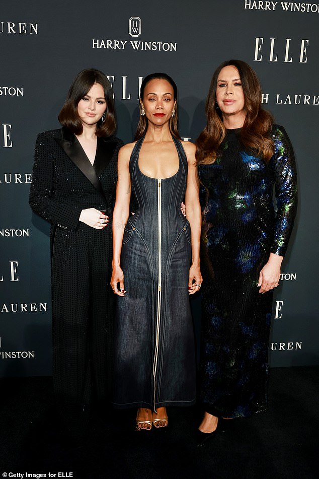 Gómez was happily reunited with her co-star Emilia Pérez, Zoe Saldana and Karla Sofía Gascón.