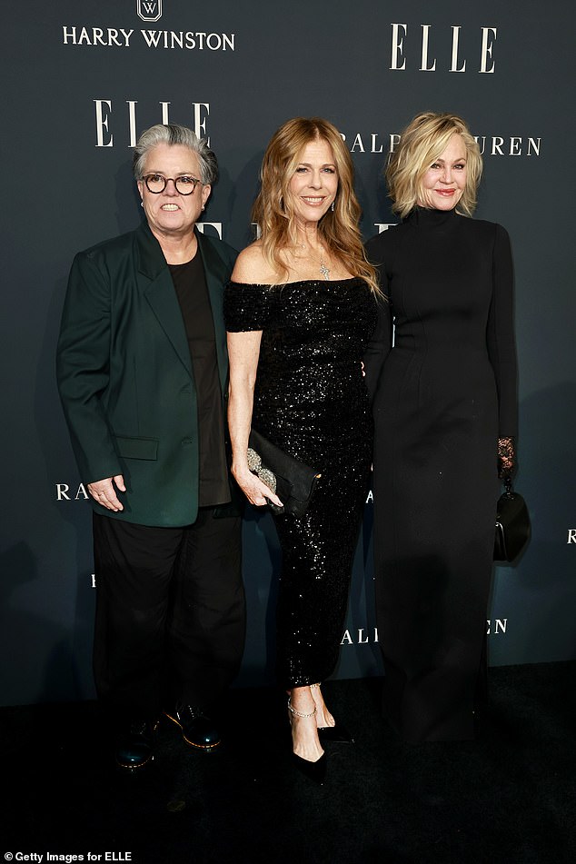 Rosie posed with Rita Wilson and Melanie Griffith at the ELLE event at the Four Seasons Hotel Los Angeles in Beverly Hills.