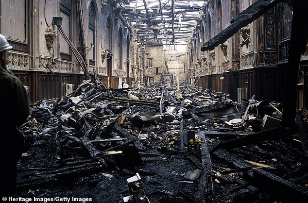 The devastating aftermath of the fire at St George's Hall, Windsor Castle