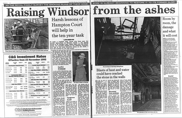 The Mail report days after the fire when the restoration began