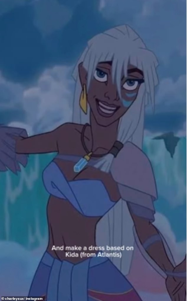 The outfit inspired by the character Kida from the 2001 Disney film Atlantis: The Lost Empire