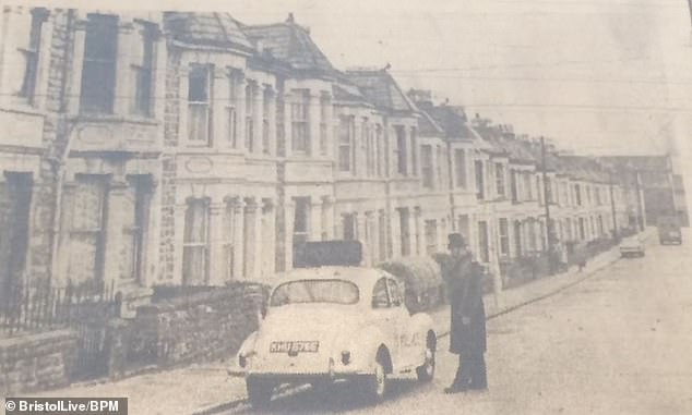 The man, from the Ipswich area of ​​Suffolk, has been arrested following a forensic examination of items related to the case. Pictured: Police outside Easton's home in 1967.