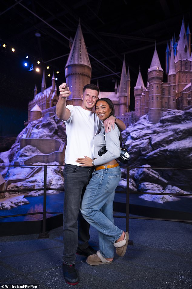 Uma Jammeh and Wil Anderson were amazed by the filmmakers' model of Hogwarts Castle covered in a blanket of snow