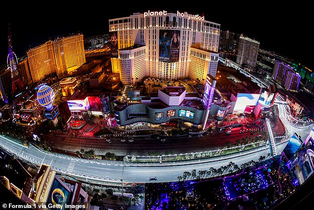 Part of the reason is officials' desire to see the runway illuminated by the surrounding Las Vegas strip.