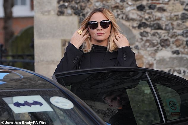 Kimberley (pictured) was among some of the first mourners to arrive at Liam's funeral, following his death on October 16.