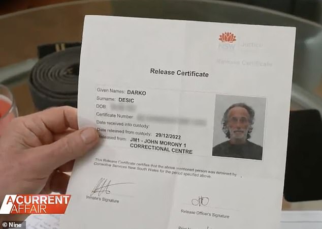 Desic finally received the phone call he had been longing for. For the first time in more than three decades, I was truly free. His release certificate is in the photo.