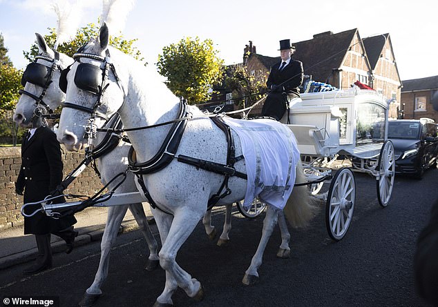 Liam Payne's horse-drawn coffin arrives at church