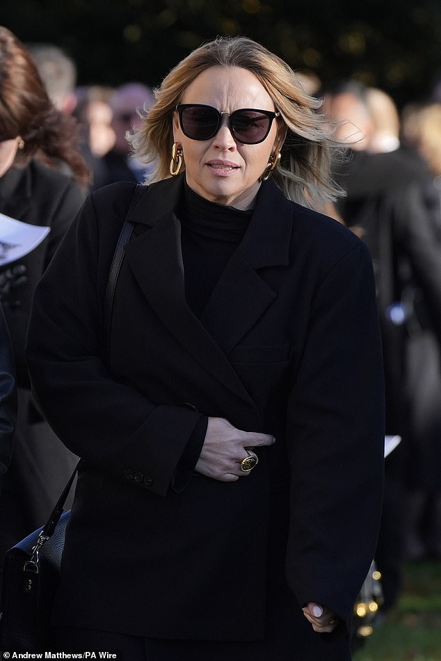 Kimberley Walsh, former member of Girls Aloud, leaves the cemetery today