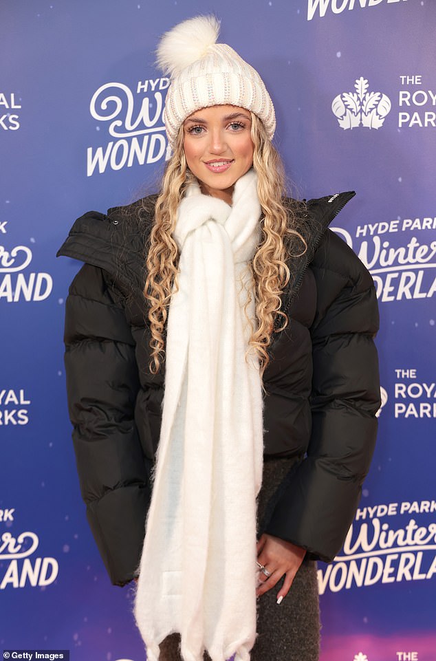 The 17-year-old joined her stepmum at the VIP launch of the annual festive event, held in Hyde Park, and posed for pictures.