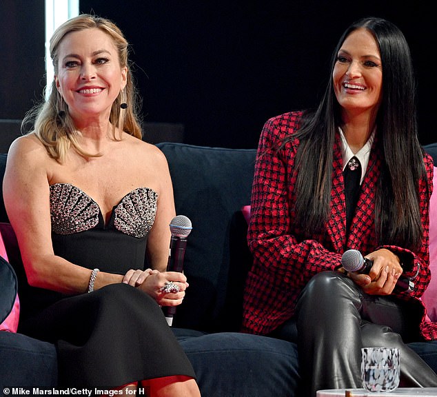 Sutton Stracke (left) is pictured at the Hayu FanFest in London last month, alongside The Real HOusewives Of Salt Lake City star Lisa Barlow (right).