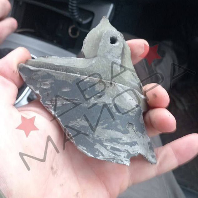 Images shared on social media show what appear to be fragments of a British Storm Shadow missile in Marino, Kursk.