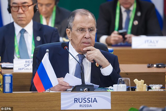 Vladimir Putin's Foreign Minister Sergei Lavrov (pictured) chillingly warned that Moscow 