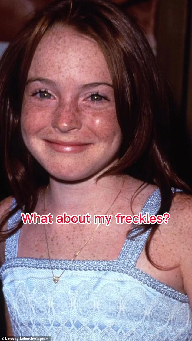 “I always found them uncomfortable as a child, but now I realize how beautiful they are,” Lohan wrote on Instagram in 2023 about her freckles