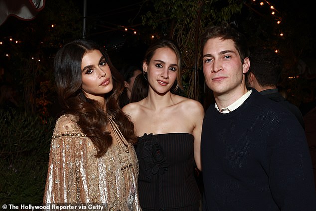 Kaia also posed for a photo with actors Nell Verlaque and James Morosini.