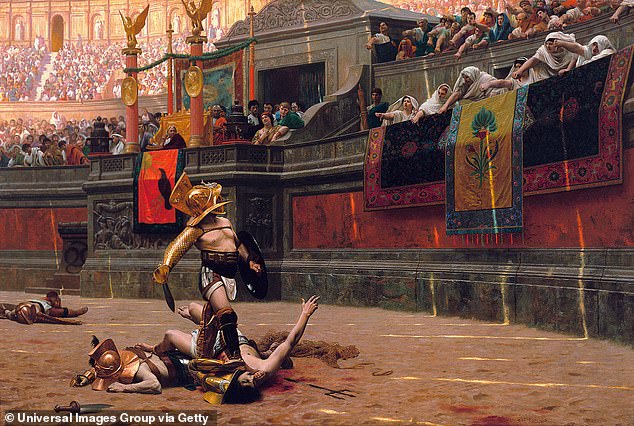 Gladiator fight in ancient Rome, painting by Jean Leon Gerome